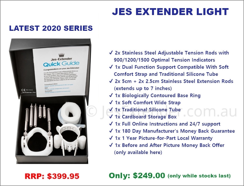 Jes Extender Light – Maximum Extension 7 Inches – Price in Australian Dollars – CLICK TO ENLARGE.